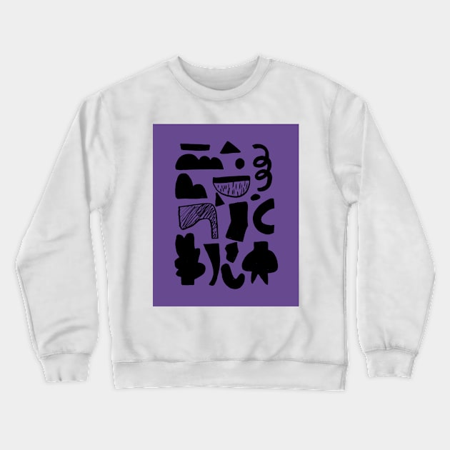 abstract figures on ultra violet background Crewneck Sweatshirt by ulyanaandreeva